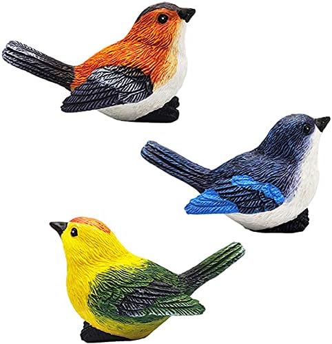 Miniature Bird Decorative Figurines 3 Pcs Mini Bird Figures Animal Model Toys Fairy Garden Decoration Plant Flower Pots Ornaments