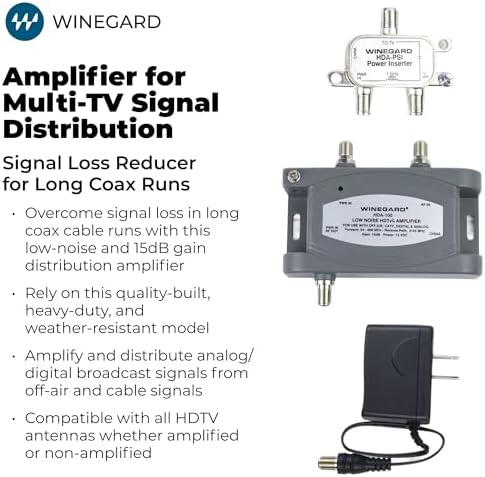 Winegard HDA-100 Distribution Amplifier 5-1000 Mhz 15dB, One Size