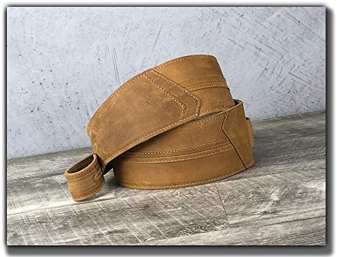 The Original Straight Up Full Grain Padded Leather Guitar Strap - For Electric, Acoustic and Bass Guitars
