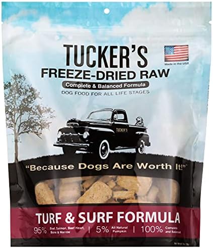 Tucker's Raw Frozen Freeze Dried Raw Dog Food, Turf & Surf Formula 14oz
