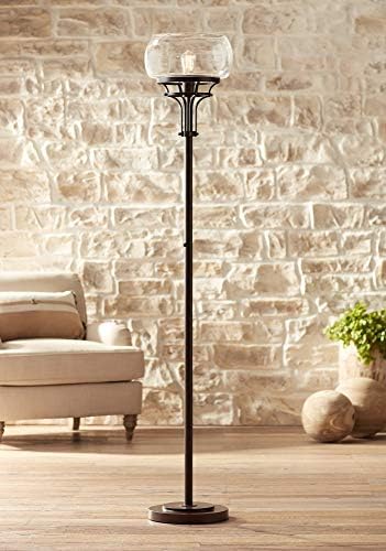 Charleston 72 1/2" Tall Industrial Bronze Torchiere Floor Lamp