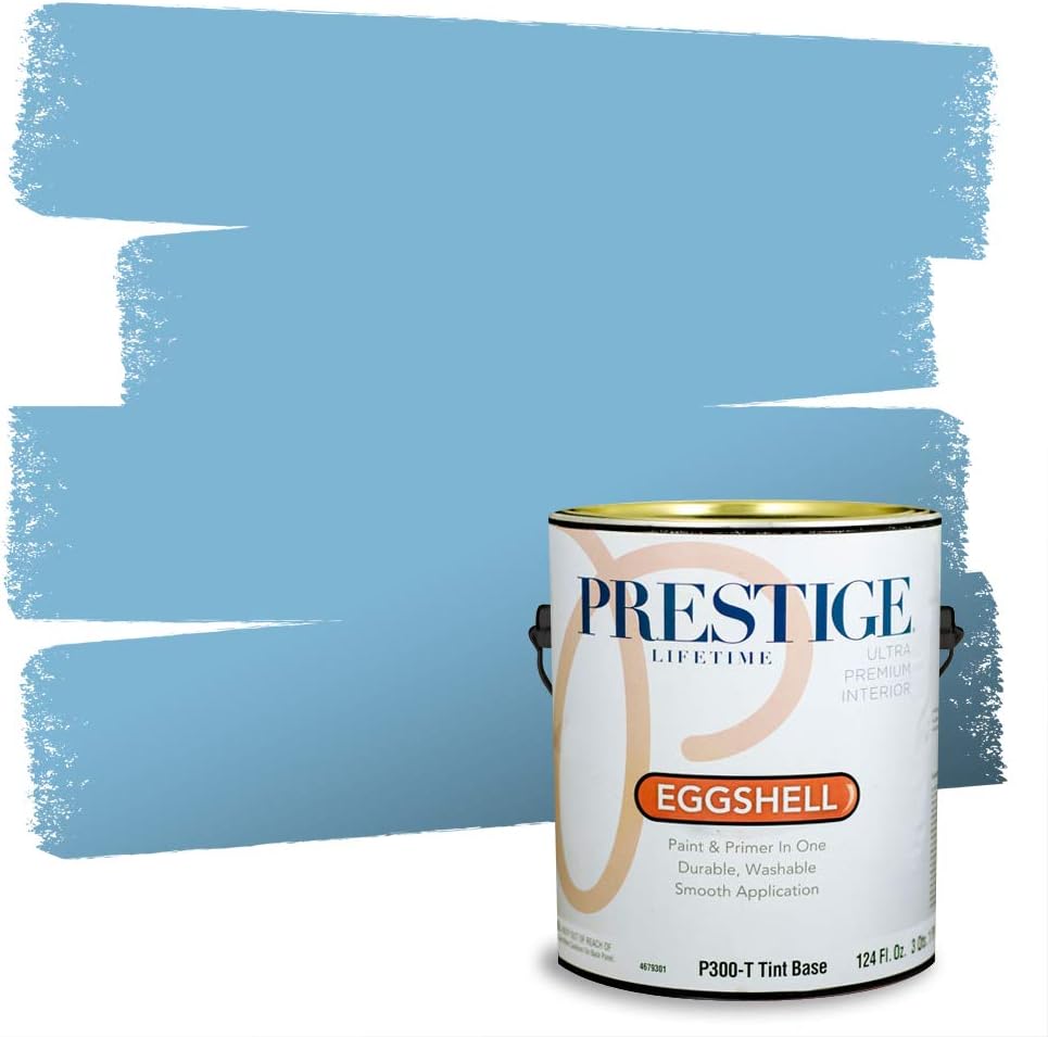 PRESTIGE Paints Exterior Paint and Primer In One, 1-Gallon, Semi-Gloss, Comparable Match of Sherwin Williams* Nifty Turquoise*