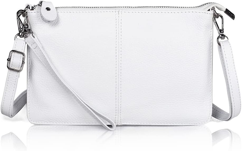 befen Genuine Leather Small Crossbody Bags for Women Wristlet Wallet Purses | Real Leather, RFID Blocking Card Slots, Wristlet Strap, Clutch Purse, Fit iPhone 17 Pro Max, Leather Handbags