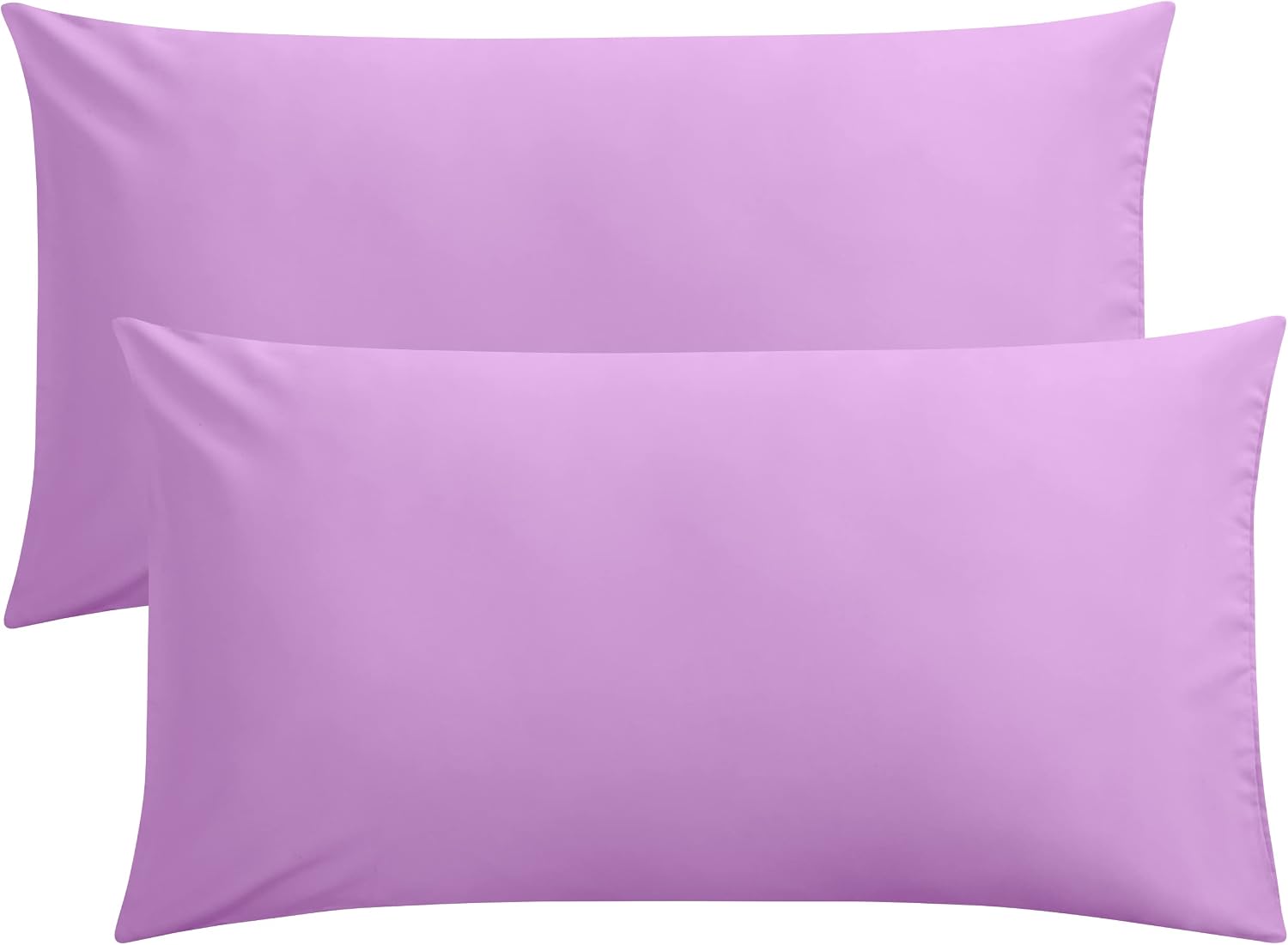 FLXXIE 2-Pack Microfiber Standard Pillow Cases, Envelope Style, White