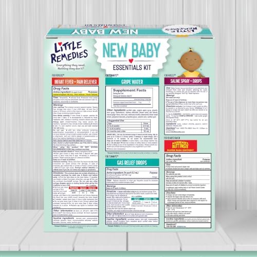 Little Remedies New Baby Essentials Kit, 6-in-1 Bundle for Newborns | Baby Care Set, Newborn Essentials, Saline Nasal Spray, Diaper Rash Cream