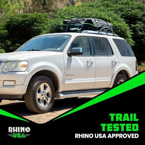 Rhino USA Rooftop Cargo Carrier Bag - 17.7 Cu Ft Waterproof Roof Storage | Waterproof rooftop bag, 17.7 cu ft. For car roof racks. Heavy duty zippers