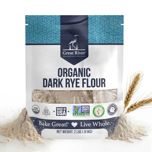 Great River Milling Organic Dark Rye Flour, Whole Grain, 25 lb