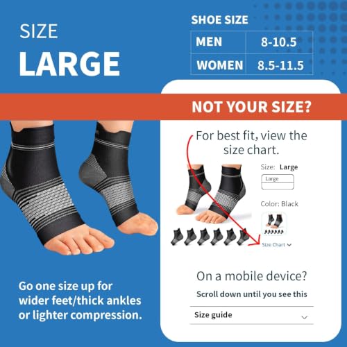 PAPLUS 6 Pairs Plantar Fasciitis Socks, Compression Socks with Arch Support