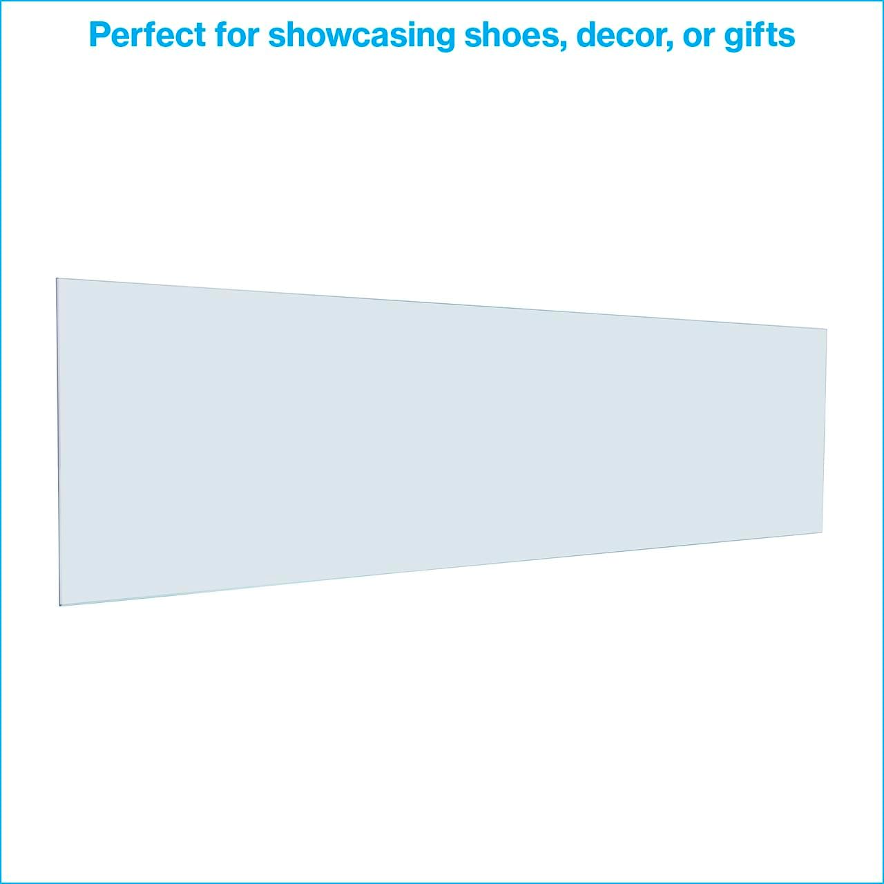 Tempered Glass Shelf - Set of 2, 10" x 36" x 3/16" - Stylish & Sturdy Floating Shelves