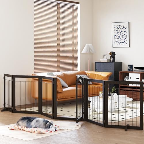 PAWLAND Extra Wide Foldable Dog gate for Doorway, Indoor, 72“ Wide, 30" H