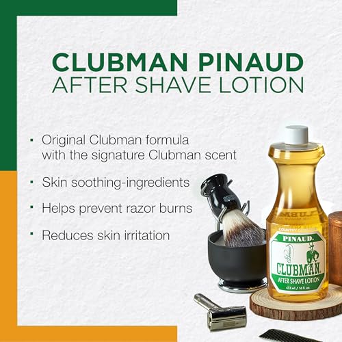 Clubman Pinaud After Shave Lotion, Soothes Skin After Shaving with Masculine Fragrance, 16 Oz