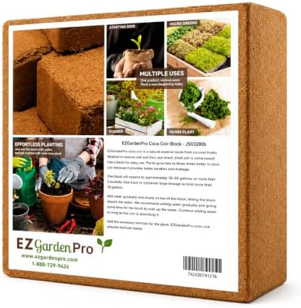 UBICON Organic Coco Coir Growing Medium 11 Pound Block | Expands to Approximately 20 Gallons | Ideal for Gardens and Raised Beds | Excellent