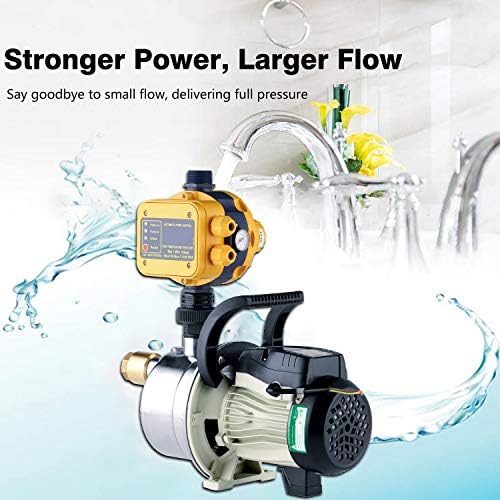 TDRRICH 3/4HP water pressure booster pump with Smart Controller for whole house，Self-priming Jet Transfer Pump Pressure Switch Automatic System