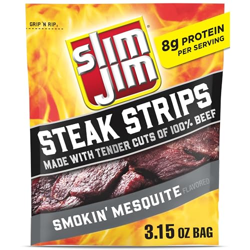 Slim Jim Smoked Steak Strips, Smokin' Mesquite Flavor, 3.15 oz., 1-ct
