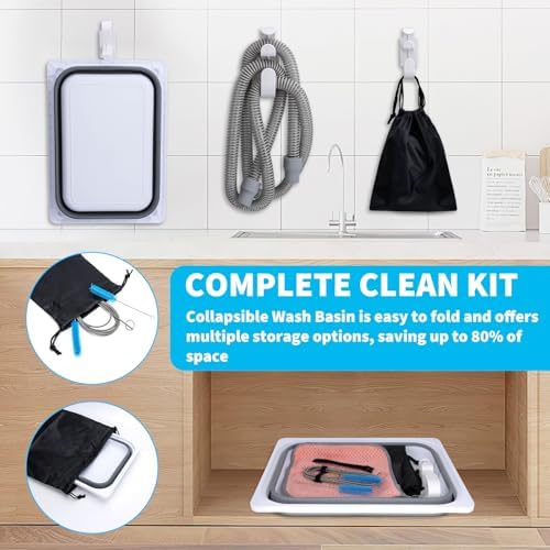 Upgraded CPAP Cleaning Kit, 7 ft Tube CPAP Cleaner Brushes for 15mm, 20mm and 22mm Hoses, CPAP Cleaning Supplies for Hose and Mask