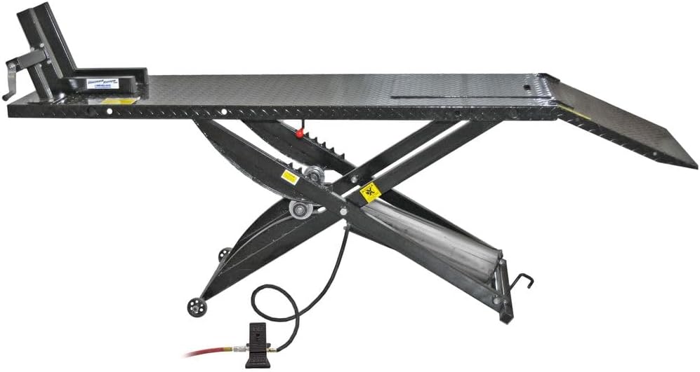 Black Widow Motorcycle Lift Table Pneumatic Compressed Air 1,000 lb