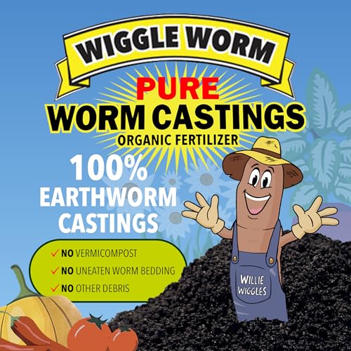 Wiggle Worm 100% Pure Organic Worm Casting Fertilizer, 30lb | Mineral-Dense Formula Improves Soil Fertility, Aeration & Healthy Root Growth for Houseplants & Vegetables
