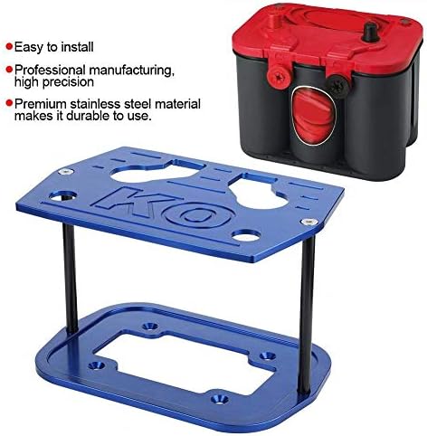 Aramox Stainless Steel Battery Tray for Group 34 & 78 Batteries - Red, Yellow & Blue Tops