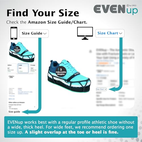 EVENup - Shoe Lift for Walking Boot I Kids' Size X-Small I Shoe Balancer for Use with Fracture Boots or Leg Length Discrepancy I 3 Adjustable