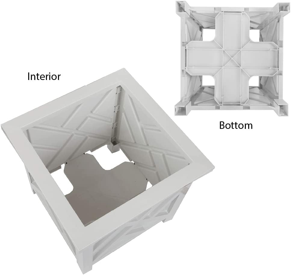 Trenton Gifts Chippendale White Planter Box Set of 2 - Elegant Outdoor Plant Pot for Patio, Porch Decor, and Garden Display