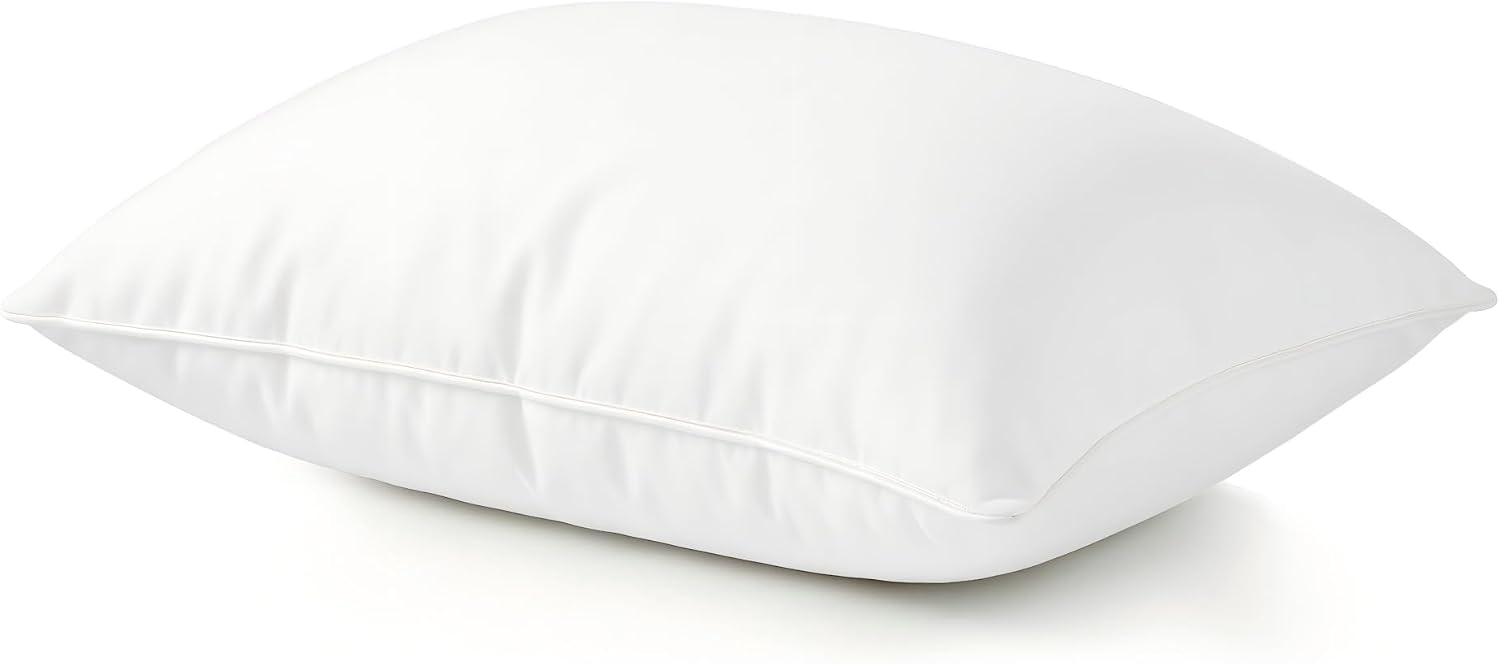 puredown® Goose Feathers and Down White Pillows with 100% Cotton Cover, Bed Sleeping Hotel Collection Pillows Set of 2, Standard Size