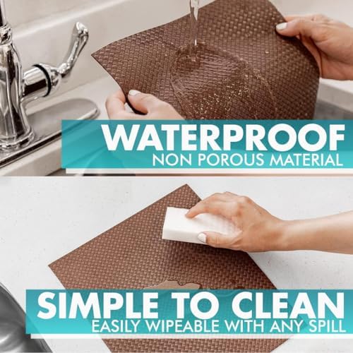 Shelf Liner, Drawer Liner & Kitchen Cabinet Liner – Thick Waterproof Rubber Refrigerator Liners, Fridge Mat, Wire Shelf Cover for Dresser, Pantry