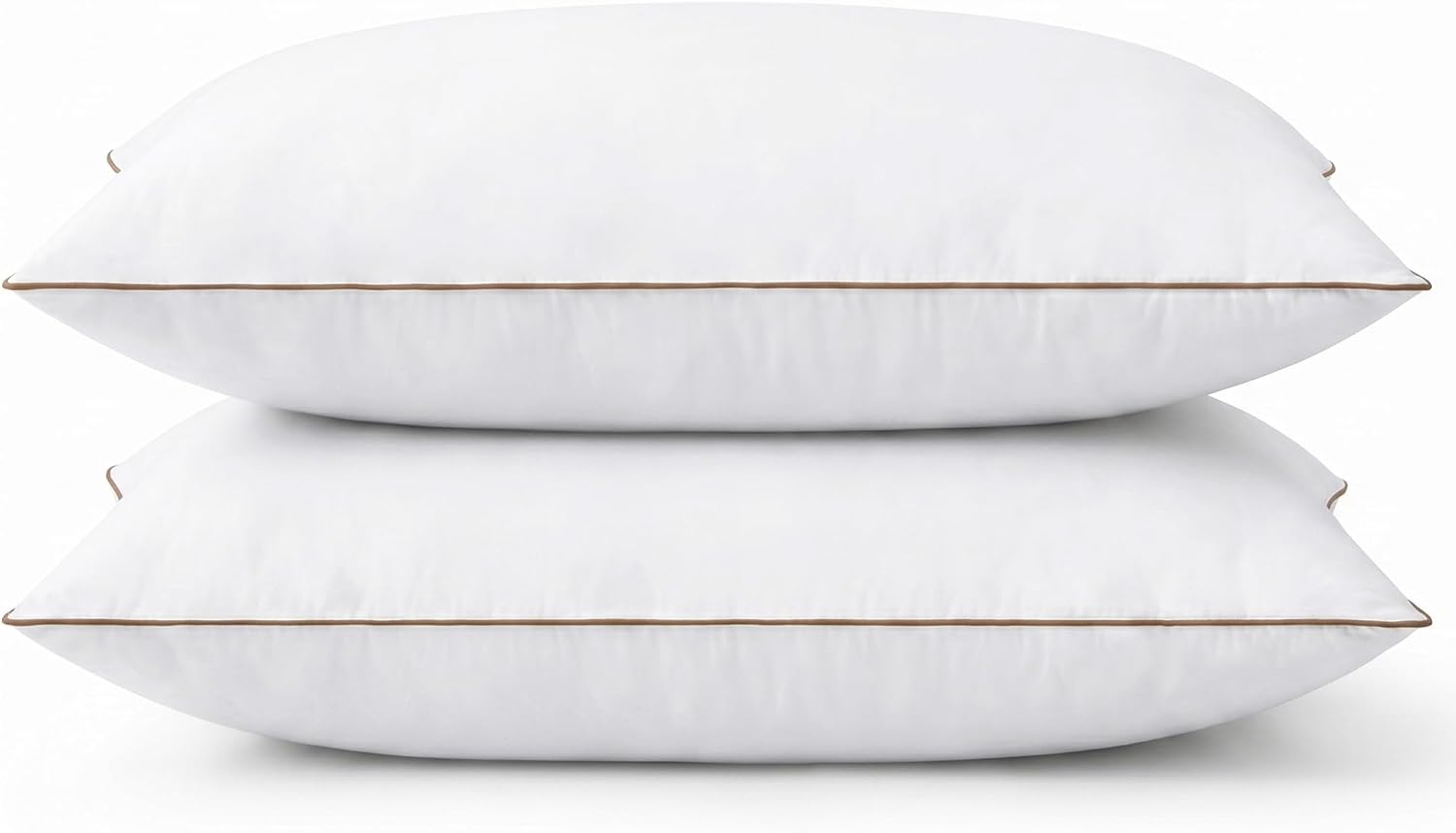 puredown® Goose Feathers and Down Pillow for Sleeping Hotel Collection Bed Pillows, Gusseted, Queen, Set of 2
