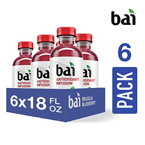 Bai Flavored Water, Brasilia Blueberry, Antioxidant Infused Drinks, 18 Fluid Ounce Bottles, 6 count