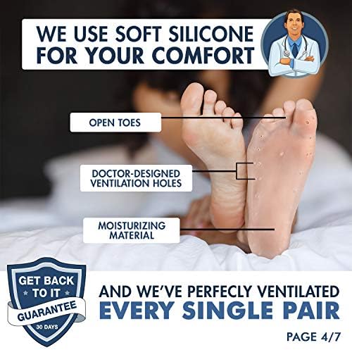 Dr. Frederick's Original Moisturizing Gel Socks, 2 Pairs | Full-Foot Gel Lining, Overnight Foot Care, Dry Feet and Cracked Heels, Women and Men