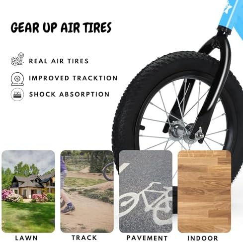 bicystar 14 Inch Balance Bike for Kids 3-5 with Rubber Air Tires, White | lightweight frame, adjustable seat & handlebar, easy assembly, outdoor riding, footrest, no pedals