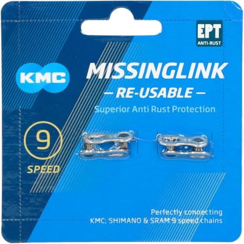 KMC 9 Speed EPT MissingLink, Dark Silver, Pack of 2