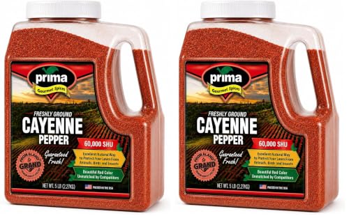 Prima Spice Cayenne Pepper Powder 5 LBS Bulk Kitchen Jug | 60, 000 SHU (Extra Hot) | All Natural