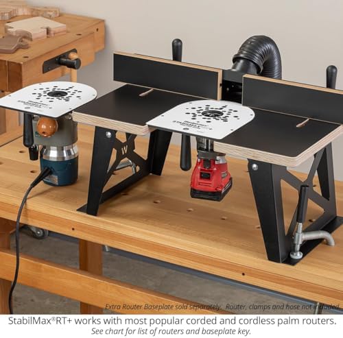 Woodpeckers StabilMaxRT+ Router Table System, USA Made Portable Benchtop Router Table