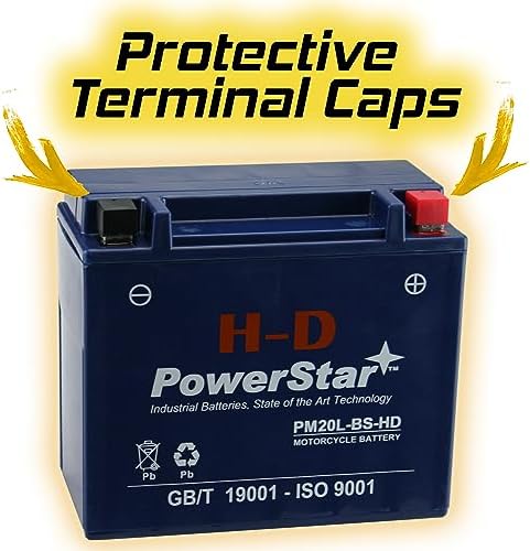 owerStar YTX20L-BS AGM Battery Compatible with Harley-Davidson, 310 CCA