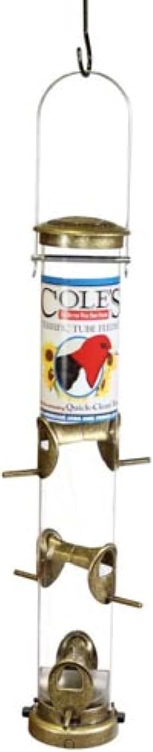 Cole's TT06 Terrific Tube Bird Feeder, 6-Port, Gold