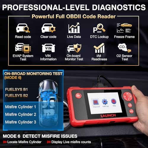 LAUNCH CRP123 V3.0 Elite OBD2 Scanner, Engine ABS SRS Transmission, 3 Resets | Oil Service/Throttle Relearn/SAS Reset