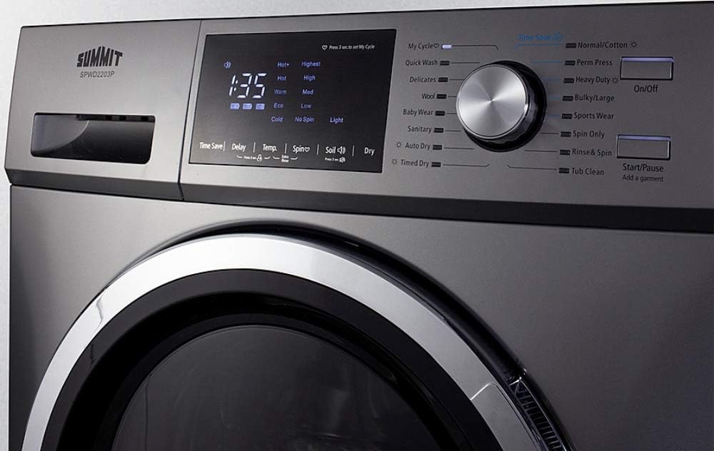 Summit Appliance 24" Washer Dryer Combo, Stainless Steel - SPWD2203P