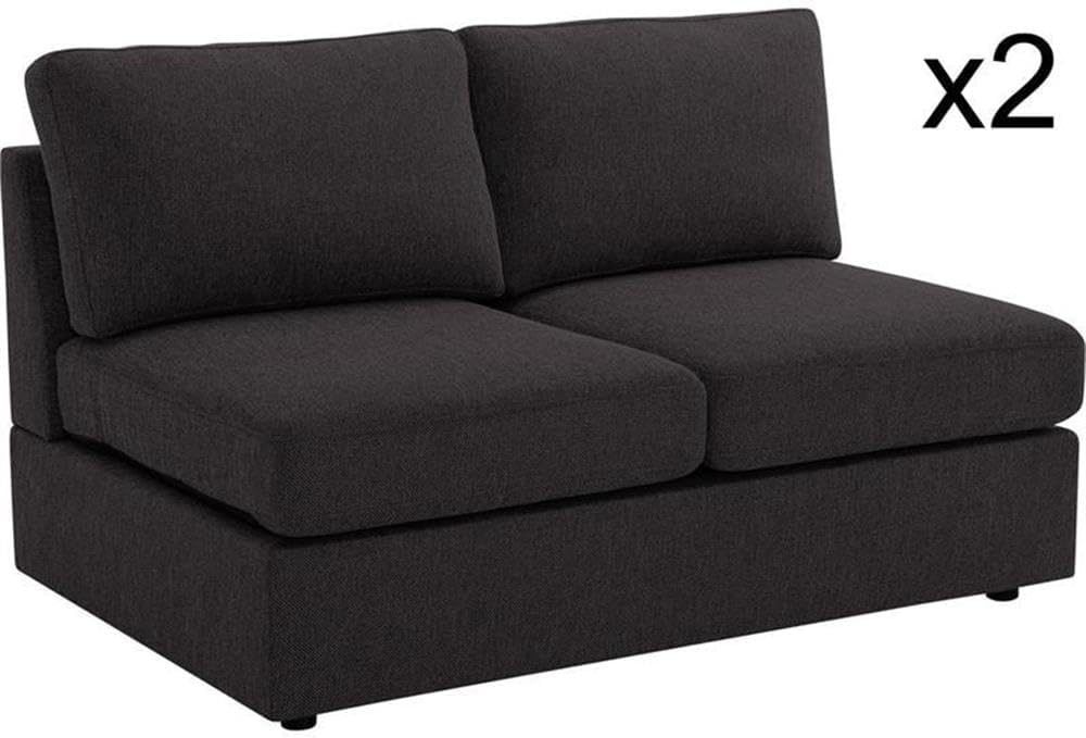 Lilola Home Jules 4 Seater Sofa in Dark Gray Linen