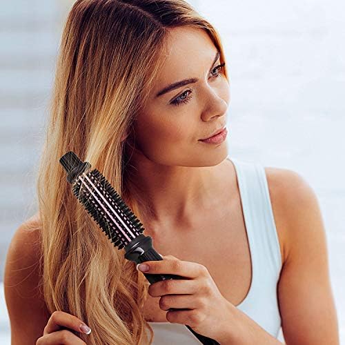 LOVANI Curling Iron Brush,Hair Curling Wand with 1 Inch Ceramic Tourmaline Ionic Barrel,Dual Voltage Instant Heat Up Travel Hair Curler