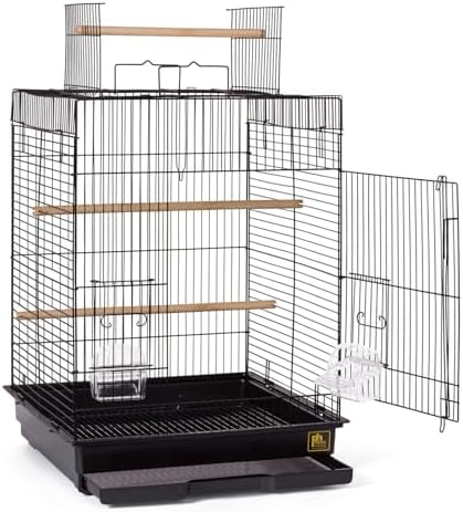 Prevue Pet Products Top Opening Bird Cage - Black | Stand Alone Indoor Birdcage for Parakeets, Cockatiels, Conures, Lovebirds, and Similar Sized Birds