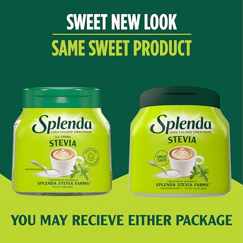 SPLENDA Stevia Zero Calorie Sweetener, Plant Based Sugar Substitute Granulated Powder, 19 oz Jar