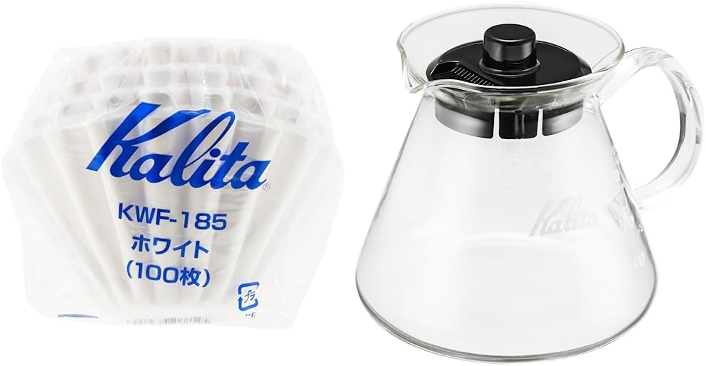 Kalita Wave Paper Coffee Filters I Larger Size 185 I 100 Count I Specially Pour Over Dripper I Made in Japan, Large, White