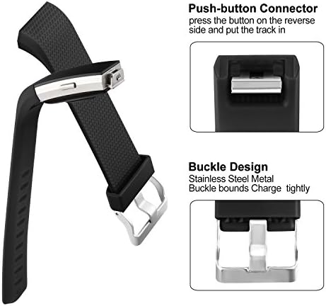 Tobfit Sport Bands Compatible with Fitbit Charge 2, 4 Pack, Replacement Wristbands for Women Men, Small/Large