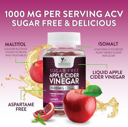 Apple Cider Vinegar Gummies for Weight Loss - Sugar Free - Max Strength ACV Gummy with Vitamin B12 & The Mother - Metabolism & Energy Support