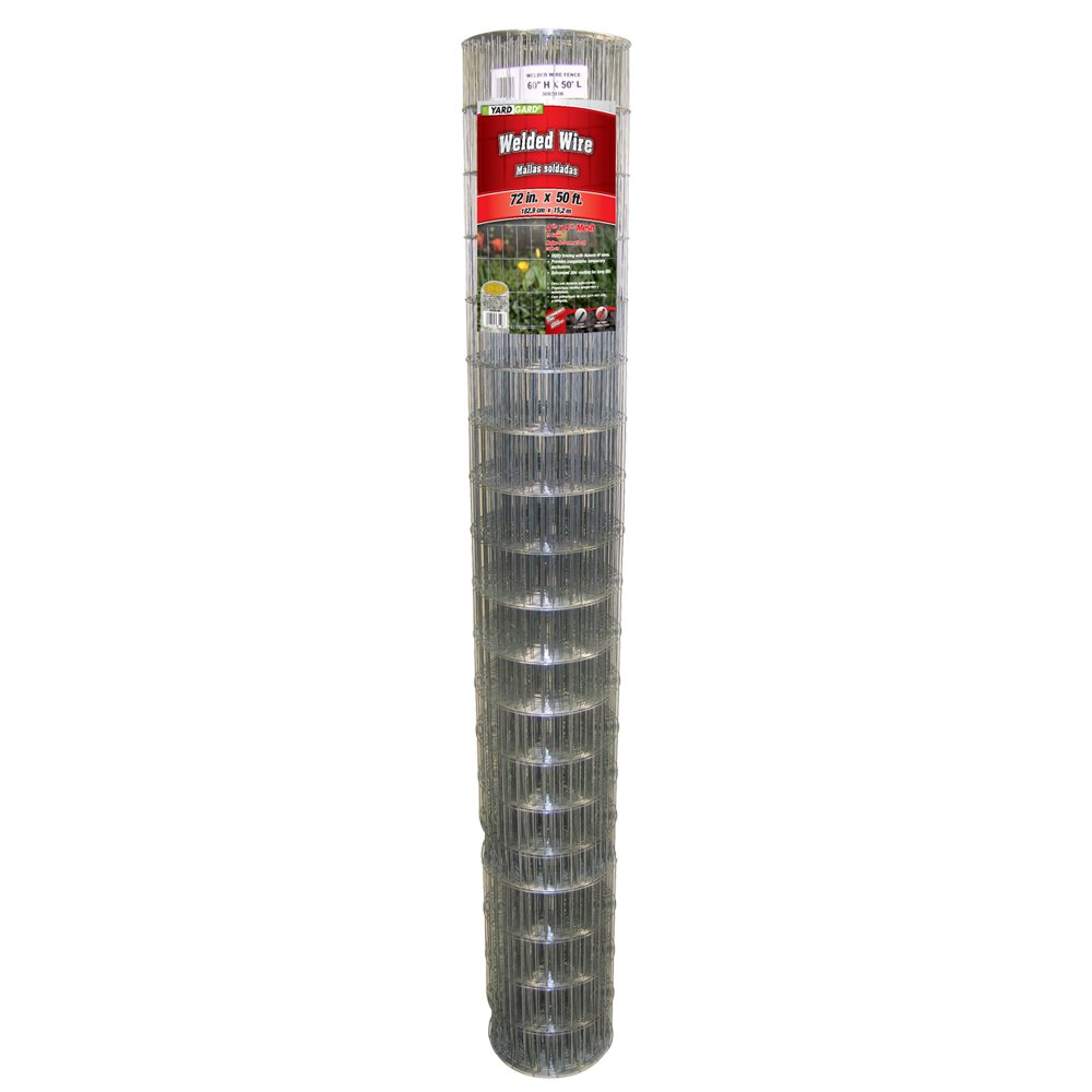 YARDGARD 2 in. x 4 in. Mesh Welded Wire Fence Roll, 36 in. x 100 ft., 14-Gauge Galvanized Steel Fence for Animal Enclosures, Garden Protection and Property Fencing, Rabbit Control an Utility Fence
