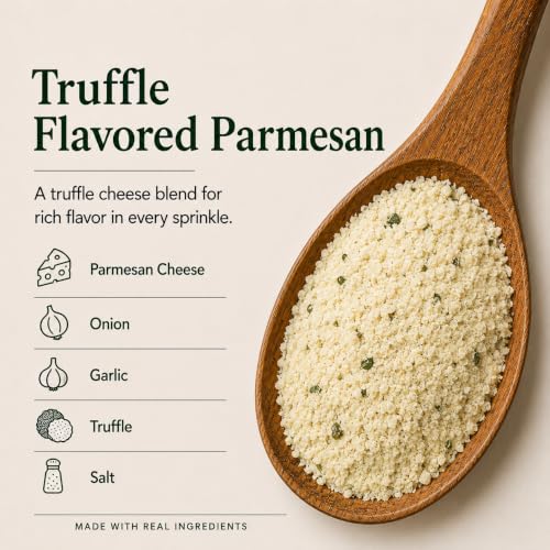 Truffle Parmesan & Black Garlic Seasoning, 18 oz – Gourmet Finishing Cheese Blend with Black Truffle Salt & Fermented Black Garlic, by Woodland Gourmet