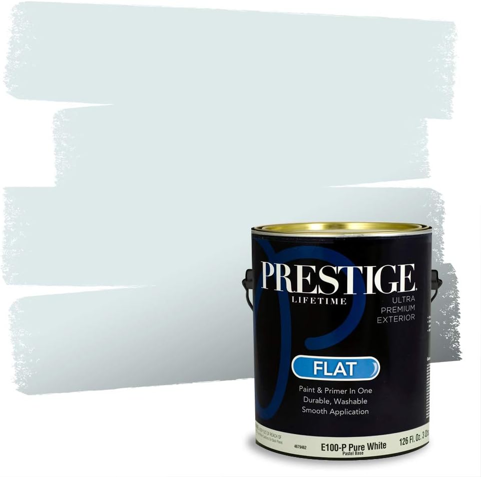 Prestige Paints E400-P-SW6506 Exterior Paint and Primer in One, 1-Gallon, Satin, Comparable Match of Sherwin Williams Vast, 1 Gallon, SW45-Vast Sky