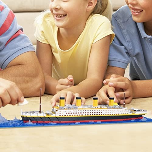 Titanic Ship Model Building Block Set, 1860 PCS Building Bricks Toy DIY Educational Micro Mini Blocks