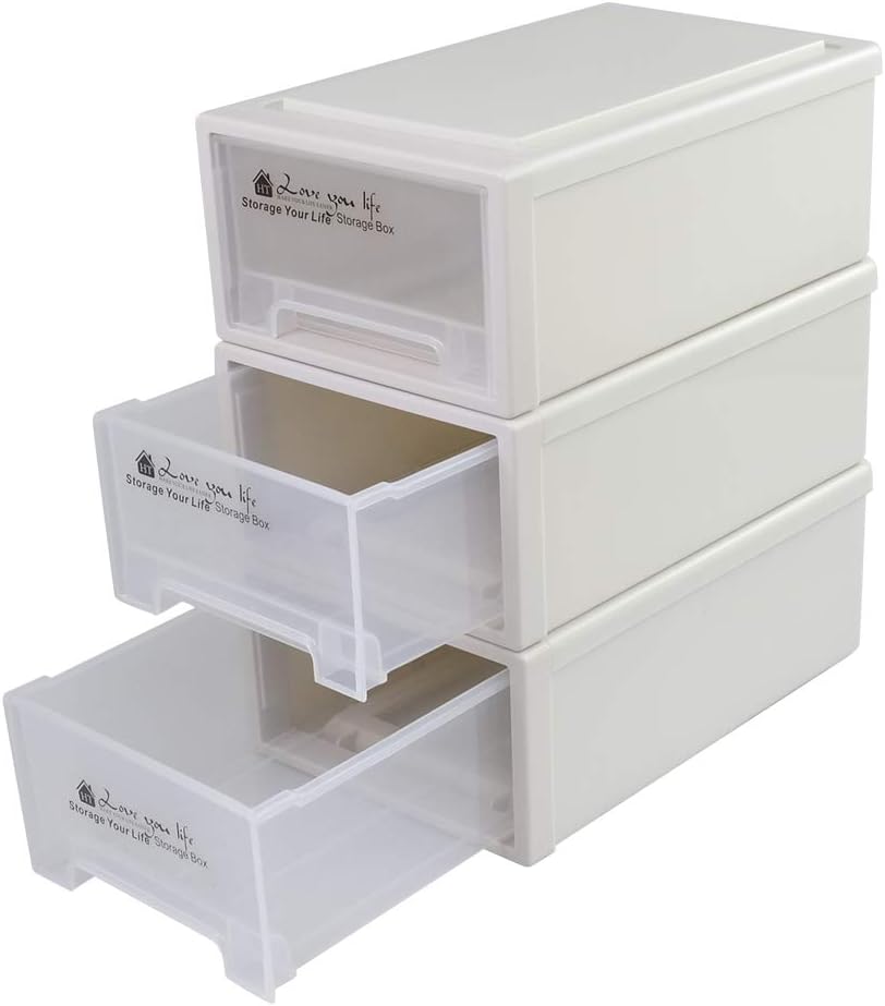 12 Quart Plastic Stacking Storage Drawer Unit Front Box, 1 Pack