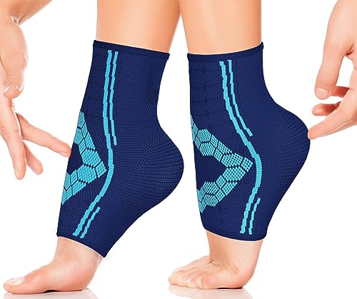 Sparthos Ankle Brace for Women & Men, Foot Compression Sleeve - Black-M | Plantar Fasciitis Socks, Arch Support, Ankle Wrap for Sprained Ankle, Achilles Tendonitis, Heel Pain & Swelling Relief, Pair
